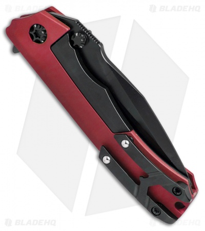 Heretic Knives Wraith Flipper Knife Red Aluminum (3.625" Black)