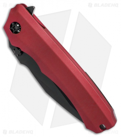 Heretic Knives Wraith Flipper Knife Red Aluminum (3.625" Black)