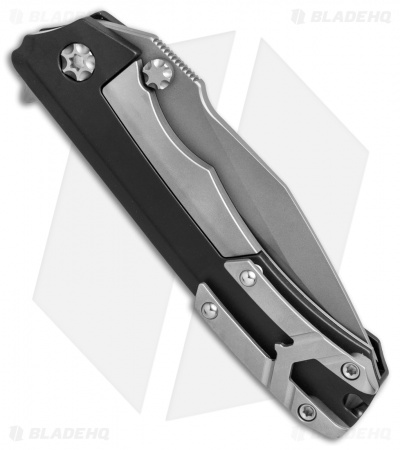 Heretic Knives Wraith Flipper Knife Black Aluminum (3.625" Bead Blast)