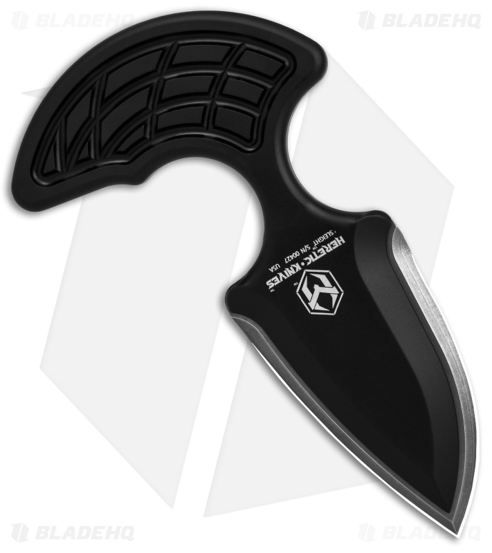 Heretic Knives Sleight Modular Push Dagger Knife Black Aluminum (3" Stonewash)