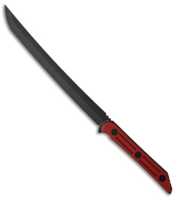 Jake Hoback Knives Kwaichete Fixed Blade Knife Red SureTouch (12" Black)