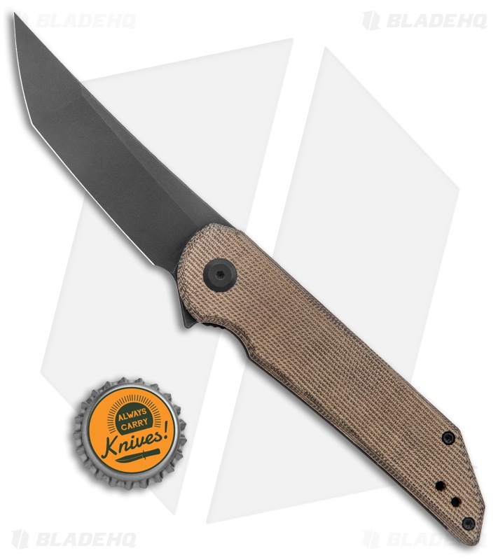 Jake Hoback Knives Radford Frame Lock Knife Green Canvas Micarta (3.3" Black)
