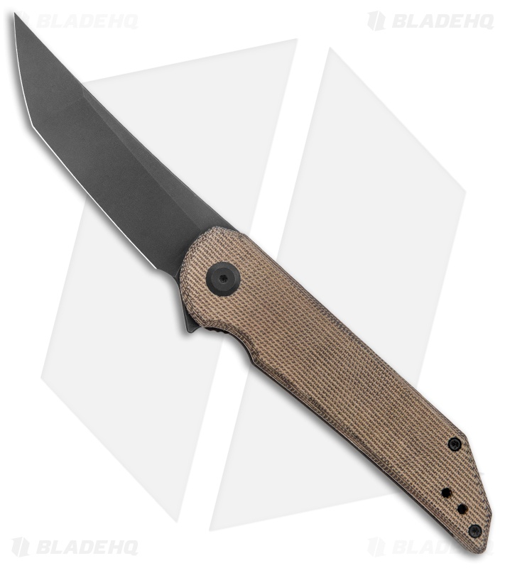 Jake Hoback Knives Radford Frame Lock Knife Green Canvas Micarta (3.3" Black)