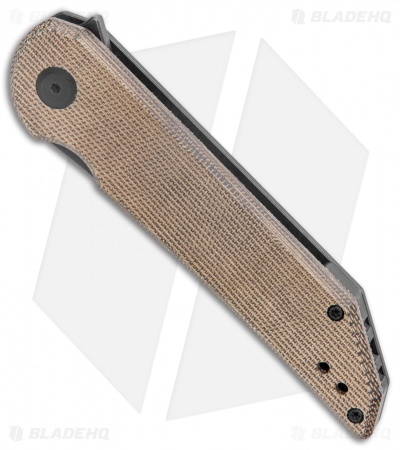 Jake Hoback Knives Radford Frame Lock Knife Green Canvas Micarta (3.3" Black)
