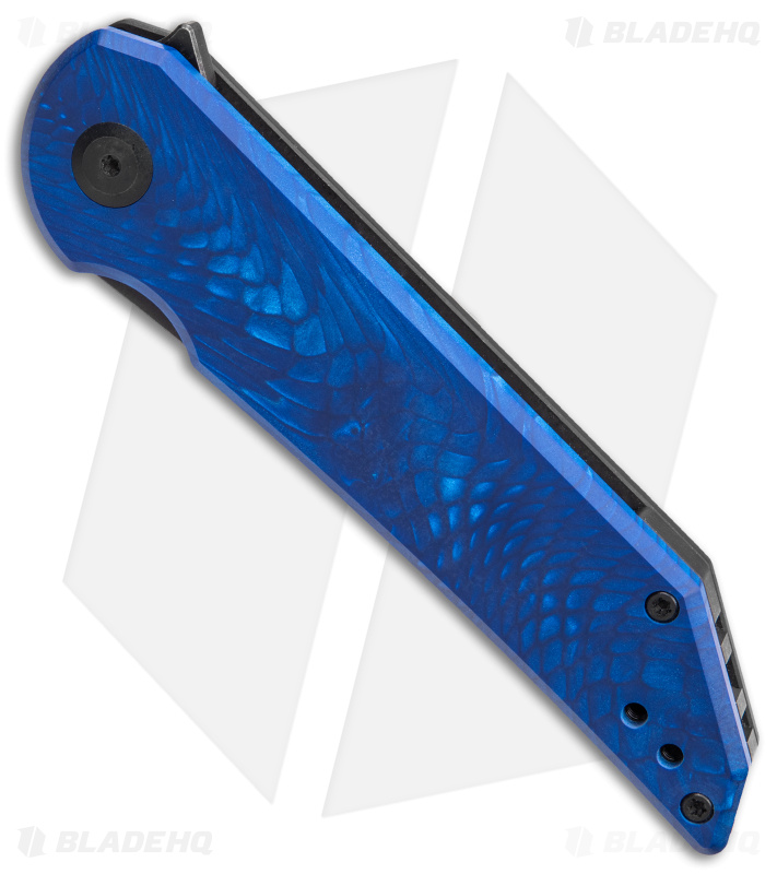 Jake Hoback Radford Frame Lock Knife Blue Snake Juma (3.5" Black Stonewash)