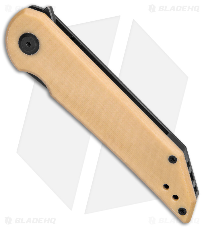 Jake Hoback Radford Frame Lock Knife Bone Linen Micarta (3.5" Black Stonewash)