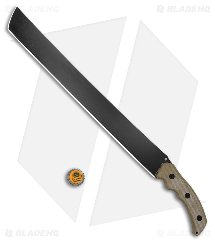 Hoback Knives The Path Machete Green Micarta (18" Black) HOB035B