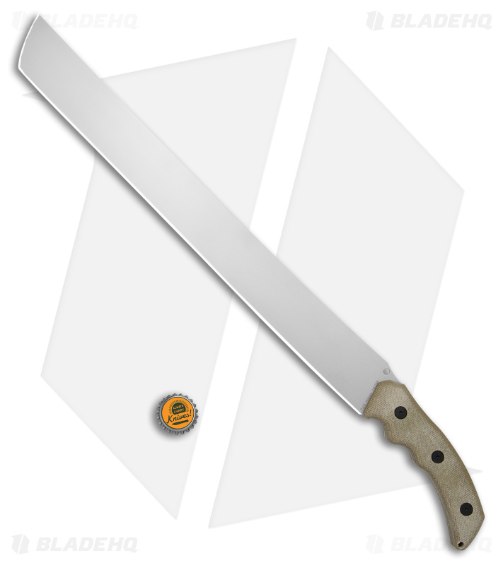 Hoback Knives The Path Machete  Green Micarta (18" Stonewash) HOB035