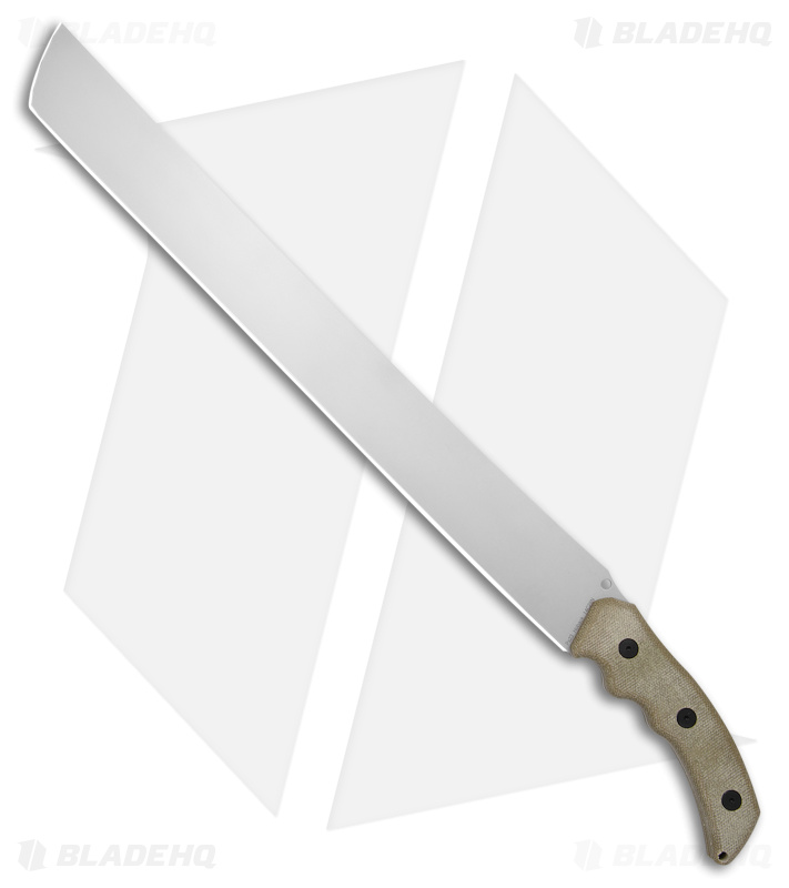 Hoback Knives The Path Machete  Green Micarta (18" Stonewash) HOB035