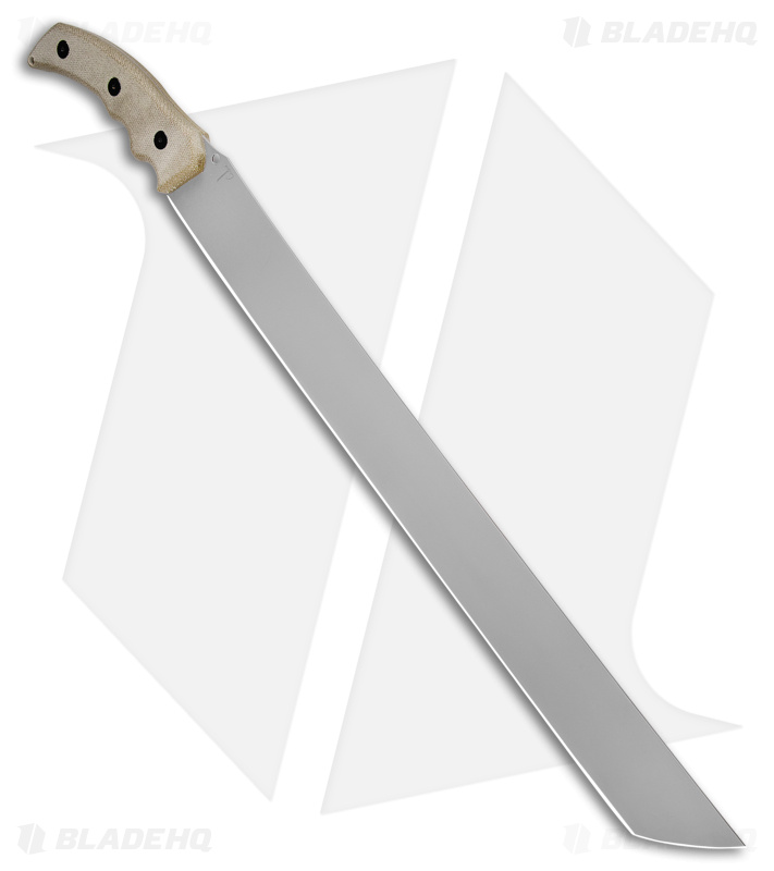 Hoback Knives The Path Machete  Green Micarta (18" Stonewash) HOB035