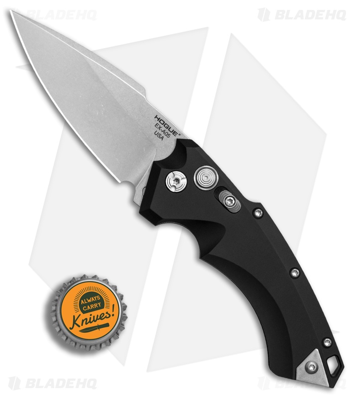 Hogue Knives EX-A05 Spear Point Automatic Knife Black (3.5" Stonewash) 34530