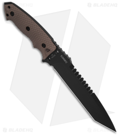 Hogue Knives EX F01 Large Tanto Fixed Blade Brown G-10 (7" Black A2) 