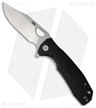 Honey Badger Knives Large Flipper Clip Point Black FRN (3.625" Satin)