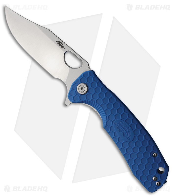 Honey Badger Knives Large Flipper Clip Point Blue FRN (3.625" Satin)