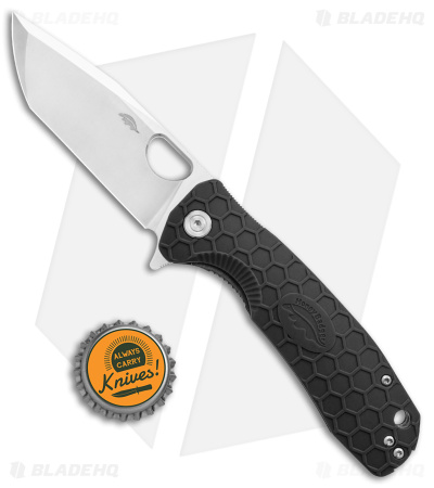 Honey Badger Knives Large Flipper Tanto Black FRN (4" Satin)