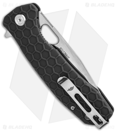 Honey Badger Knives Large Flipper Tanto Black FRN (4" Satin)