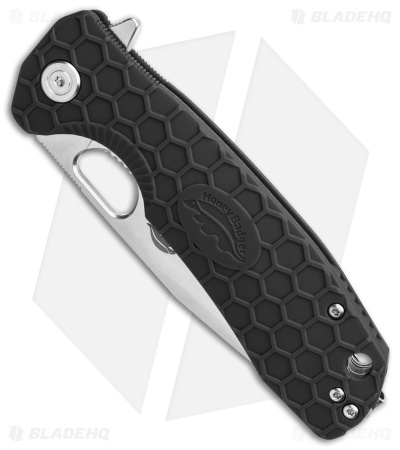 Honey Badger Knives Large Flipper Tanto Black FRN (4" Satin)
