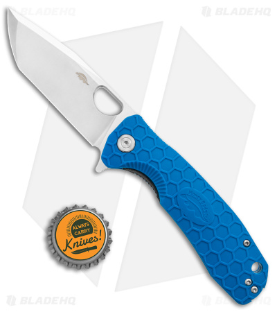 Honey Badger Knives Large Flipper Tanto Blue FRN (4" Satin)
