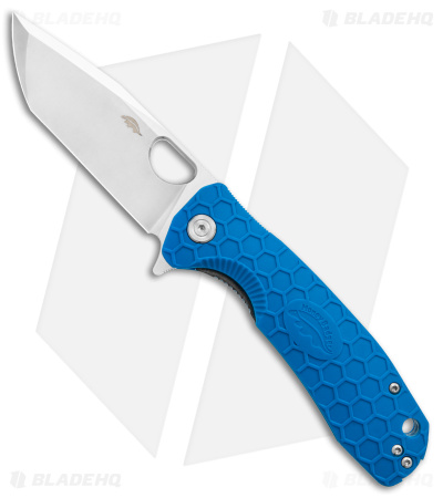Honey Badger Knives Large Flipper Tanto Blue FRN (4" Satin)