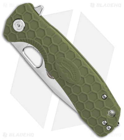 Honey Badger Knives Large Flipper Tanto Green FRN (4" Satin)