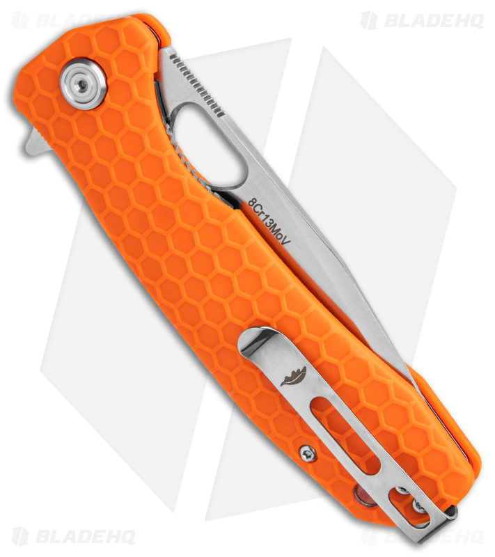 Honey Badger Knives Large Flipper Tanto Orange FRN (4" Satin)