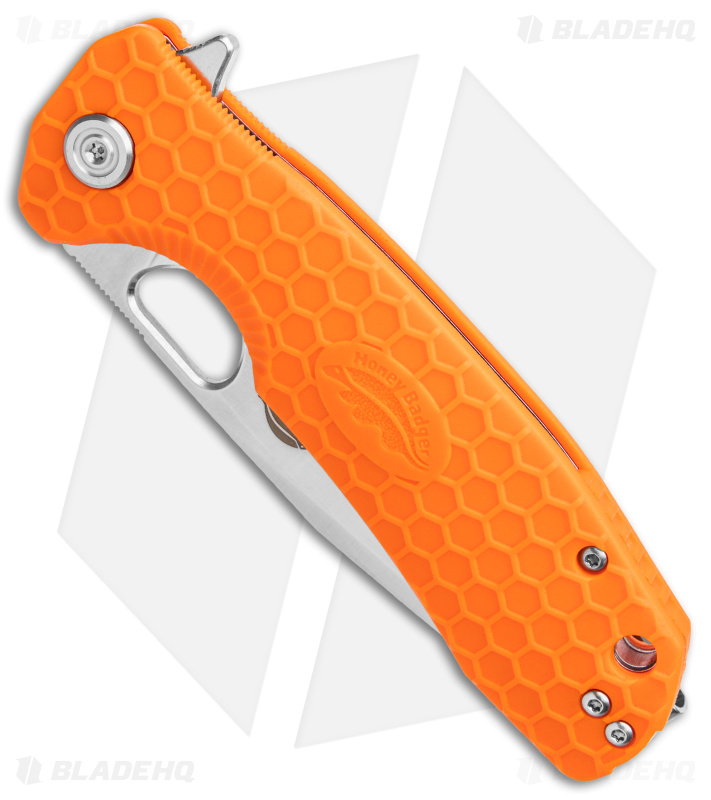 Honey Badger Knives Large Flipper Tanto Orange FRN (4" Satin)
