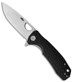 Honey Badger Knives Medium Flipper Drop Point Black FRN (3.2" Satin D2) 