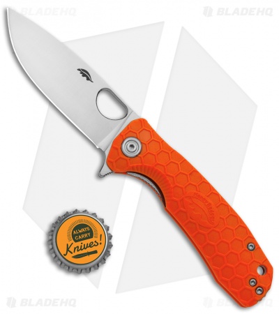 Honey Badger Knives Medium Flipper Drop Point Orange FRN (3.25" Satin D2) 