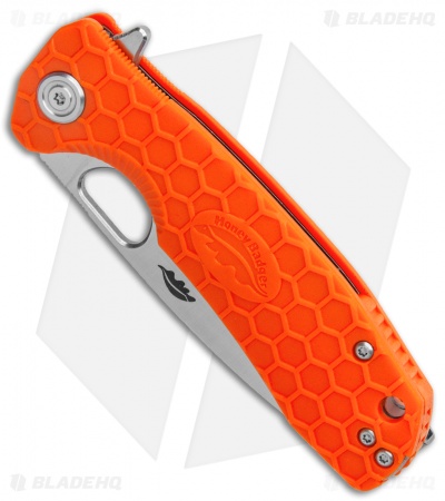 Honey Badger Knives Medium Flipper Drop Point Orange FRN (3.25" Satin D2) 