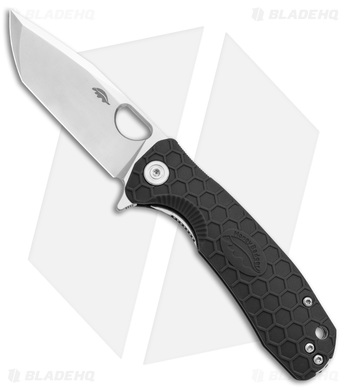 Honey Badger Knives Medium Flipper Tanto Black FRN (3.5" Satin)