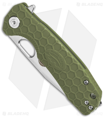 Honey Badger Knives Medium Flipper Tanto Green FRN (3.5" Satin)