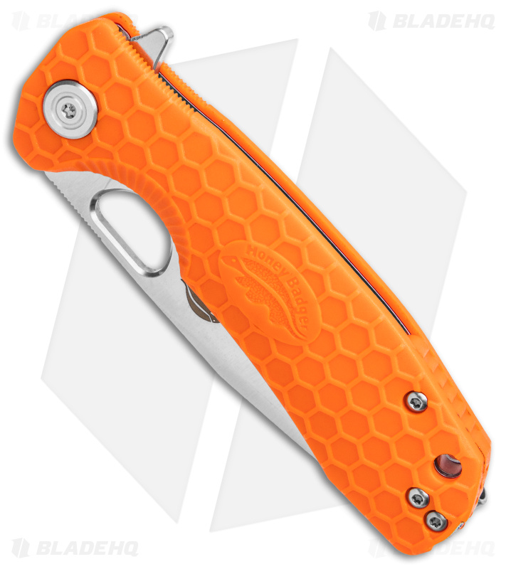 Honey Badger Knives Medium Flipper Tanto Orange FRN (3.5" Satin)