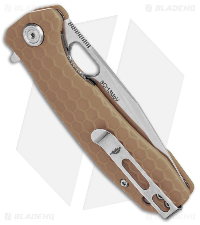 Honey Badger Knives Medium Flipper Tanto Tan FRN (3.5" Satin)