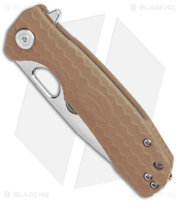 Honey Badger Knives Medium Flipper Tanto Tan FRN (3.5" Satin)