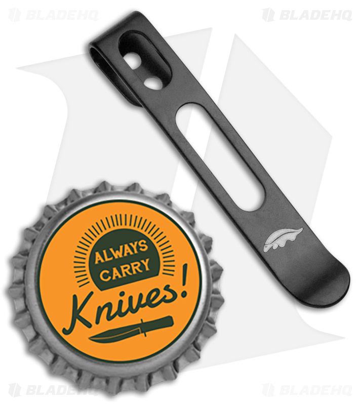 Honey Badger Knives Large Stainless Steel Pocket Clip (Black) 