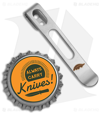 Honey Badger Knives Large Stainless Steel Pocket Clip (Silver) 