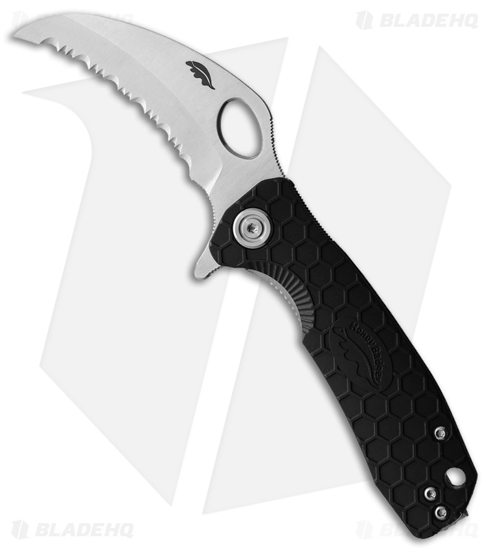 Honey Badger Knives Small Claw Black FRN (2.75 Satin Serrated)