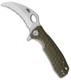 Honey Badger Knives Small Claw Green FRN (2.75 Satin Serrated)