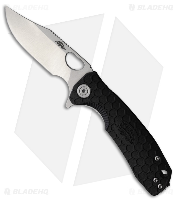 Honey Badger Knives Small Flipper D2 Clip Point Black FRN (3" Satin)