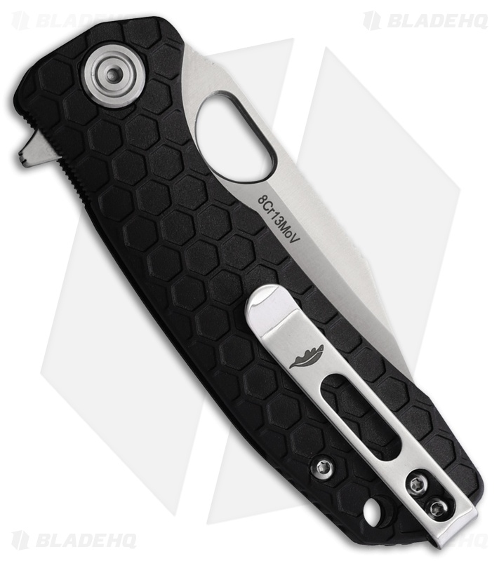Honey Badger Knives Small Flipper D2 Clip Point Black FRN (3" Satin)