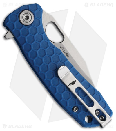 Honey Badger Knives Small Flipper D2 Clip Point Blue FRN (3" Satin)