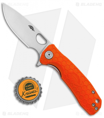 Honey Badger Knives Small Flipper Drop Point Orange FRN (2.8" Satin)