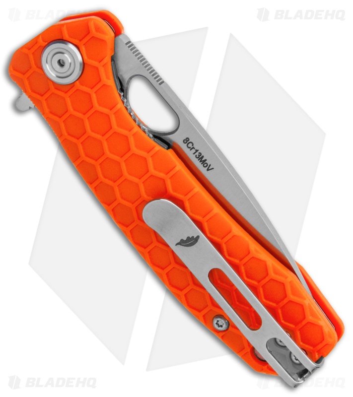 Honey Badger Knives Small Flipper Drop Point Orange FRN (2.8" Satin)