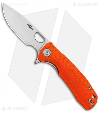 Honey Badger Knives Small Flipper Drop Point Orange FRN (2.8" Satin)