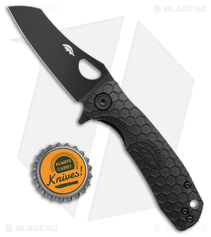 Honey Badger Knives Small Wharncleaver Flipper Knife Black (2.8" Black DLC)