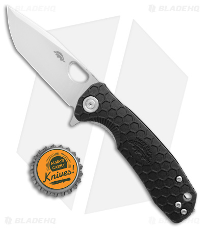 Honey Badger Knives Small Tanto Flipper Knife Black (3" Satin)