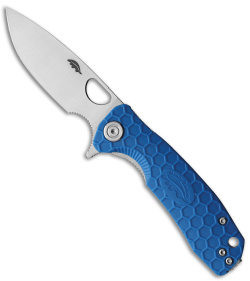 Honey Badger Knives Small Liner Lock Flipper Knife Blue FRN (2.8" Satin)