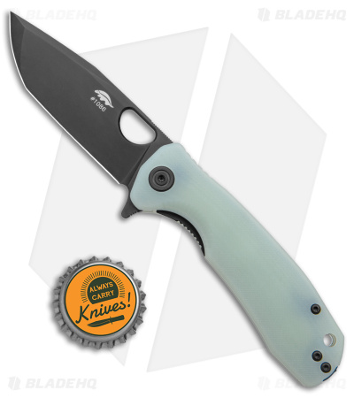 Honey Badger Knives Medium Flipper Tanto Jade G-10 (3.5" Black) HB1287