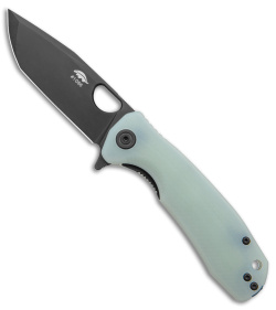 Honey Badger Knives Medium Flipper Tanto Jade G-10 (3.5" Black) HB1287