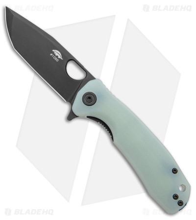 Honey Badger Knives Medium Flipper Tanto Jade G-10 (3.5" Black) HB1287